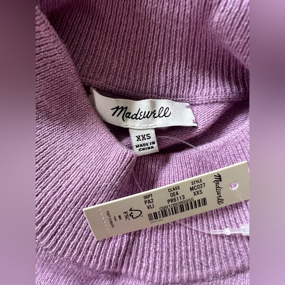 NWT Madewell Lilac Ashbury Mockneck Sweater Size XXS - Picture 4 of 5